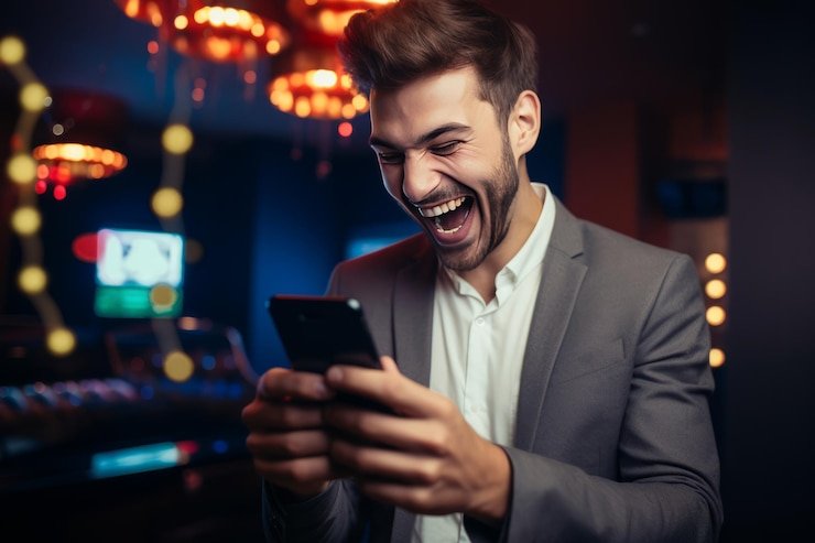 Seorang pemain menikmati live casino melalui perangkat mobile Android di rdtoto